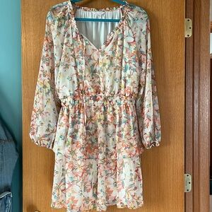 Lauren Conrad long Sleeve Floral Dress